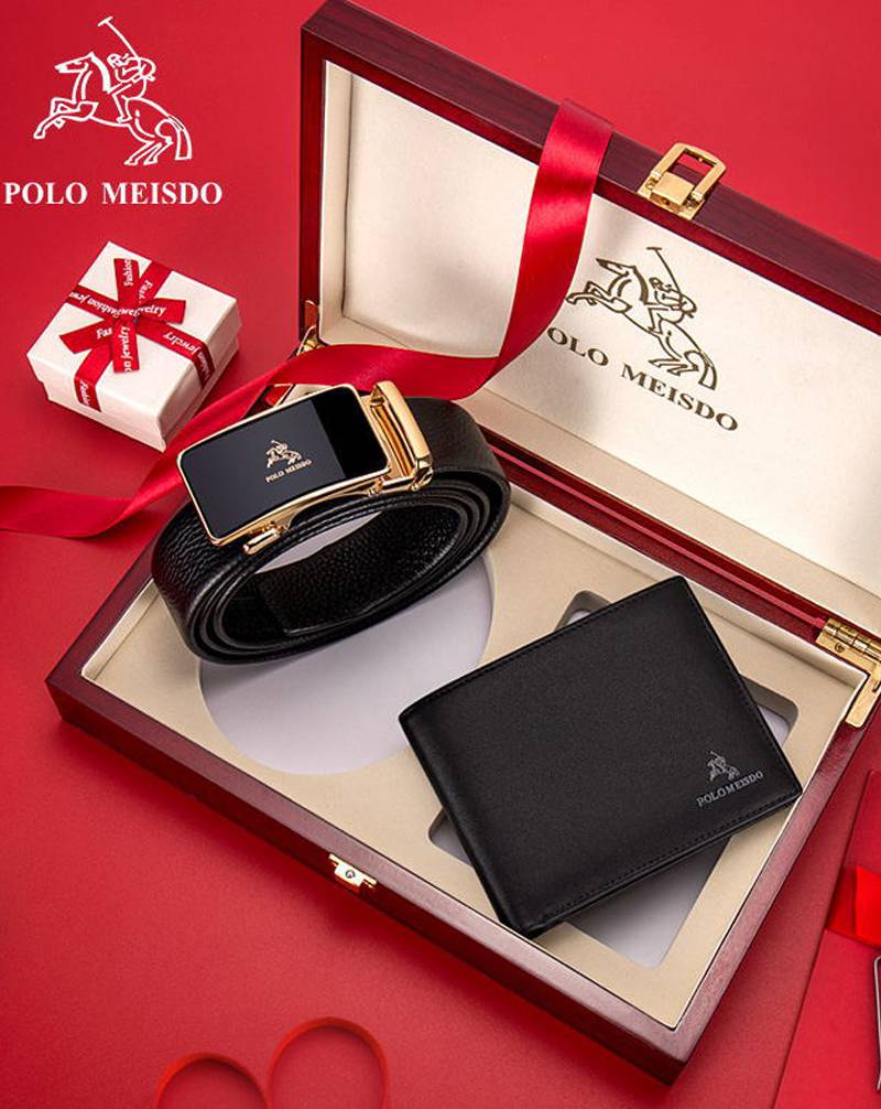 Bộ quà tặng thắt lưng, ví da cho nam thương hiệu Polo Meisdo - Ảnh 4