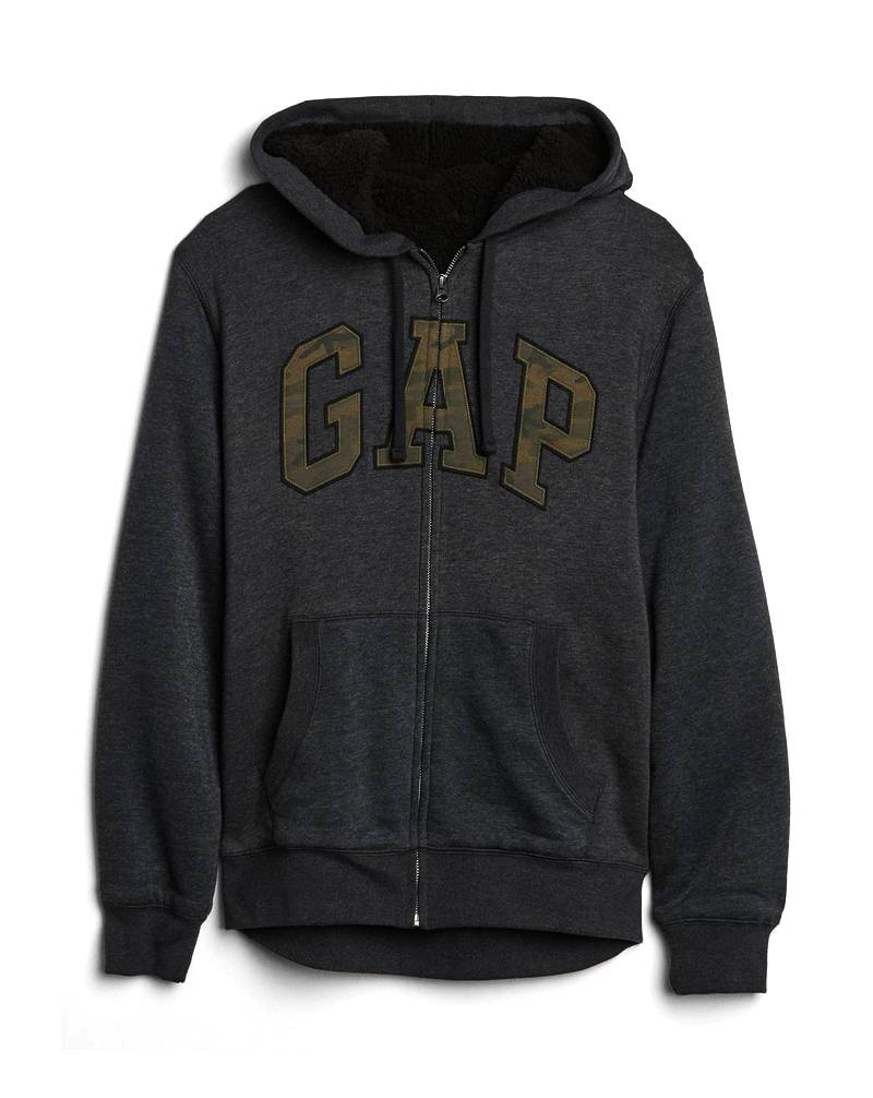 Gap Sherpa-Lined Logo Full-Zip Hoodie