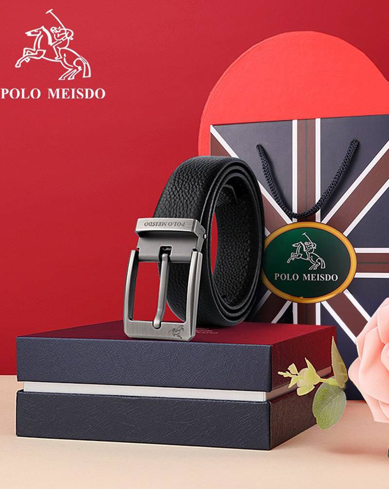 Thắt lưng da nam cao cấp Polo Meisdo, full hộp giấy và túi, thích hợp làm quà tặng